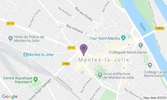 Localisation Crédit Agricole Agence de Mantes la Jolie