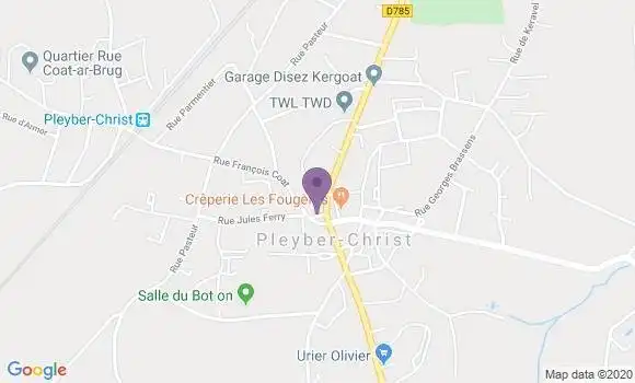 Localisation Crédit Agricole Agence de Pleyber Christ