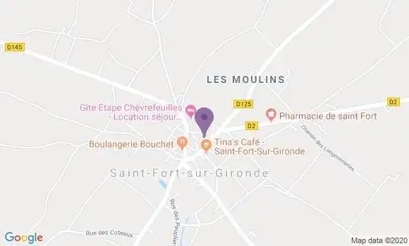 Localisation Crédit Agricole Agence de Saint Fort sur Gironde