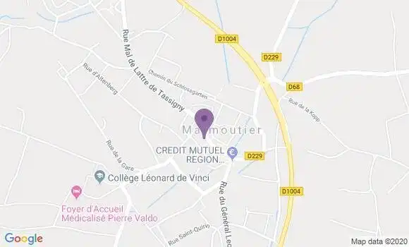 Localisation Crédit Agricole Agence de Marmoutier