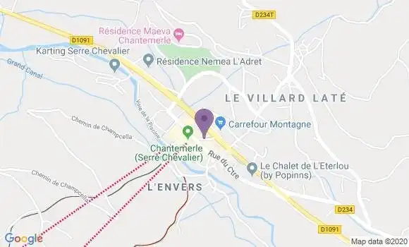 Localisation Crédit Agricole Agence de Saint Chaffrey