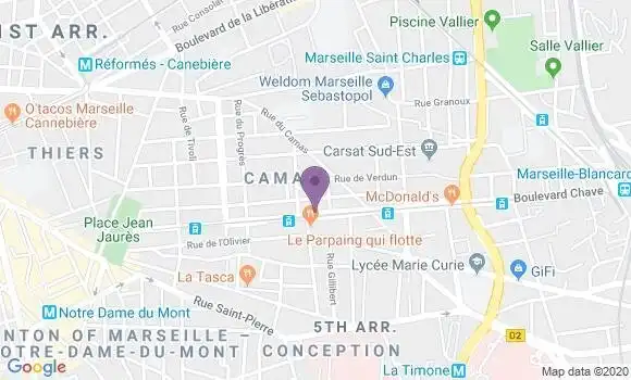 Localisation LCL Agence de Marseille Chave