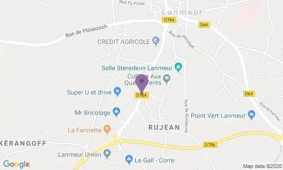 Localisation Crédit Agricole Agence de Lanmeur