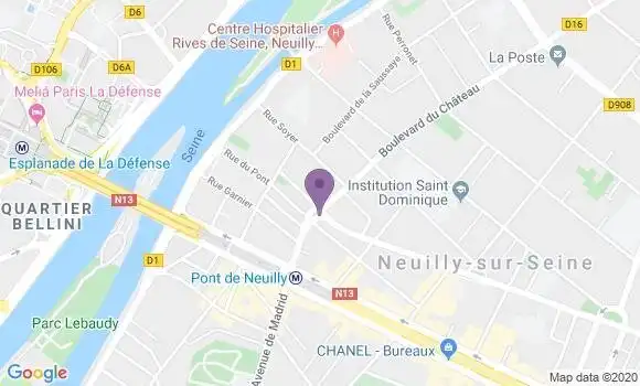 Localisation Crédit Agricole Agence de Neuilly sur Seine Roule