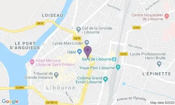 Localisation Crédit Agricole Agence de Libourne Decazes