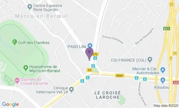 Localisation Crédit Agricole Agence de Marcq en Baroeul
