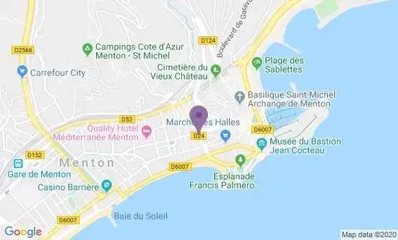 Localisation Crédit Agricole Agence de Menton Saint Michel