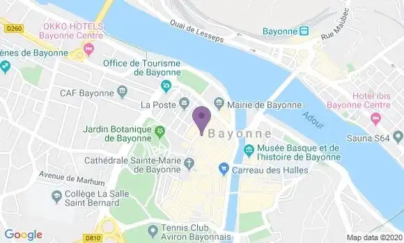 Localisation Crédit Agricole Agence de Bayonne Thiers