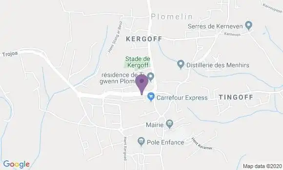 Localisation Crédit Agricole Agence de Plomelin