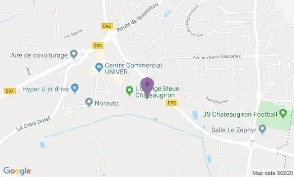 Localisation Crédit Agricole Agence de Châteaugiron
