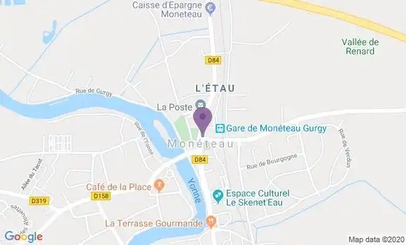 Localisation Crédit Agricole Agence de Monéteau