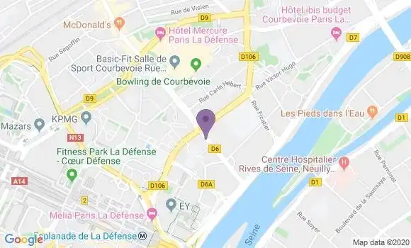 Localisation LCL Agence de Courbevoie Victor Hugo