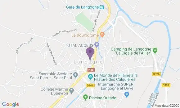Localisation Crédit Agricole Agence de Langogne