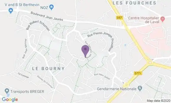 Localisation Crédit Agricole Agence de Laval le Bourny