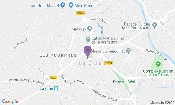 Localisation Crédit Agricole Agence de La Crau