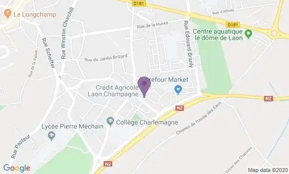 Localisation Crédit Agricole Agence de Laon Champagne