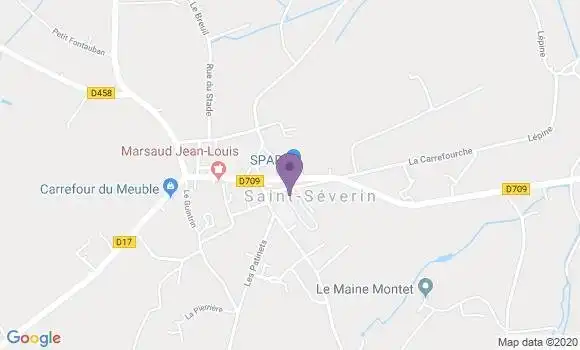 Localisation Crédit Agricole Agence de Saint Séverin