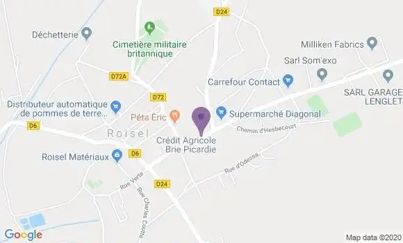 Localisation Crédit Agricole Agence de Roisel