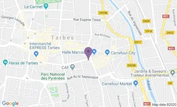 Localisation Crédit Agricole Agence de Tarbes Marcadieu