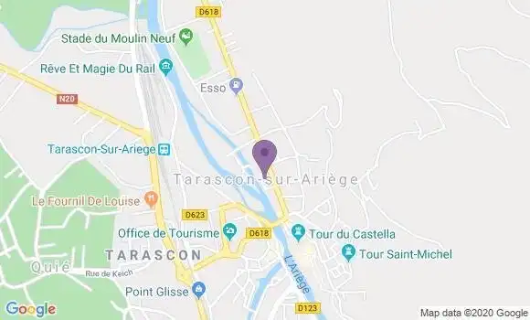 Localisation Crédit Agricole Agence de Tarascon sur Ariège