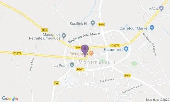 Localisation Crédit Agricole Agence de Montmarault