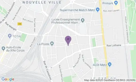 Localisation Crédit Agricole Agence de Metz Sablon