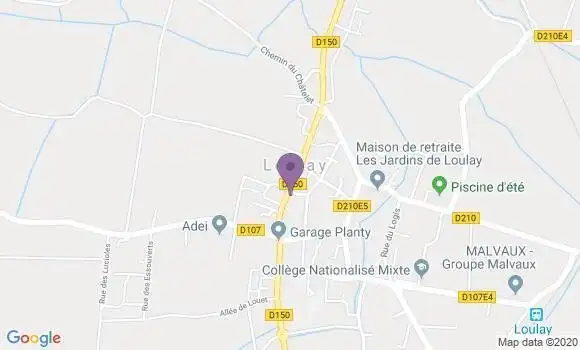 Localisation Crédit Agricole Agence de Loulay