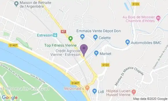 Localisation Crédit Agricole Agence de Vienne Estressin