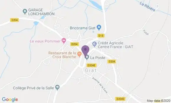 Localisation Crédit Agricole Agence de Giat