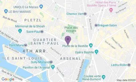 Localisation Crédit Agricole Agence de Paris Marais