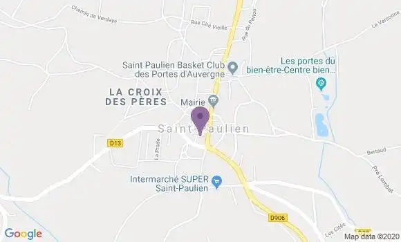 Localisation Crédit Agricole Agence de Saint Paulien