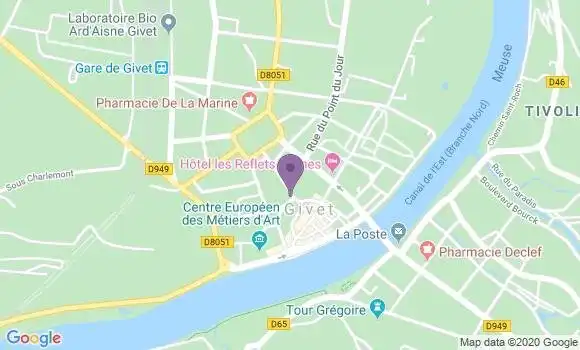 Localisation Crédit Agricole Agence de Givet Centre