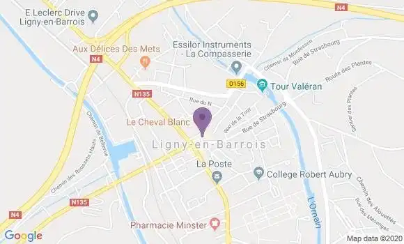Localisation Crédit Agricole Agence de Ligny en Barrois