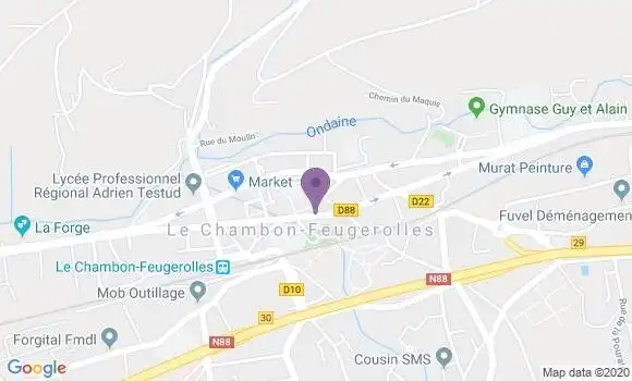 Localisation Crédit Agricole Agence de Le Chambon Feugerolles
