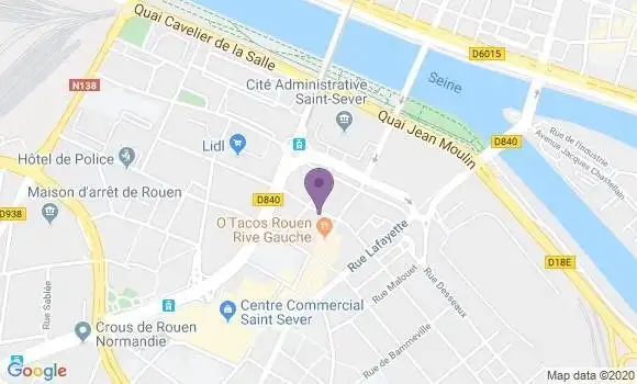 Localisation LCL Agence de Rouen Saint Sever