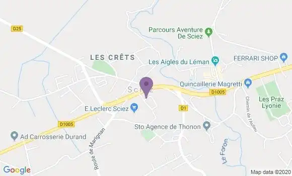 Localisation Crédit Agricole Agence de Sciez