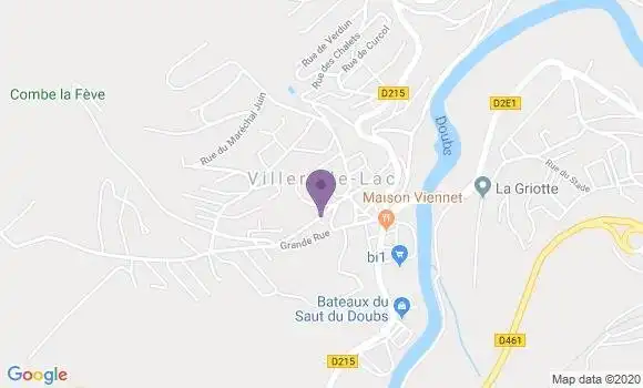 Localisation Crédit Agricole Agence de Villers le Lac