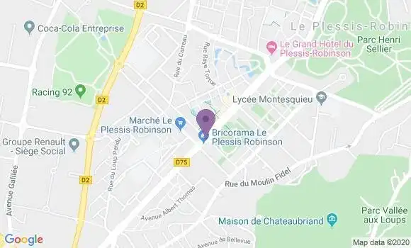 Localisation Crédit Agricole Agence de Le Plessis Robinson