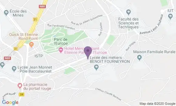 Localisation Crédit Agricole Agence de Saint Etienne la Métare