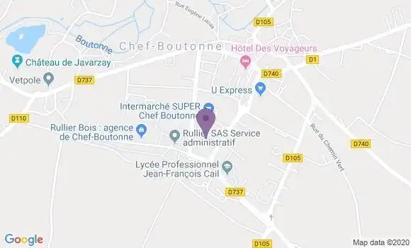 Localisation Crédit Agricole Agence de Chef Boutonne