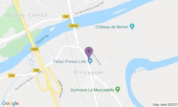 Localisation Crédit Agricole Agence de Pinsaguel