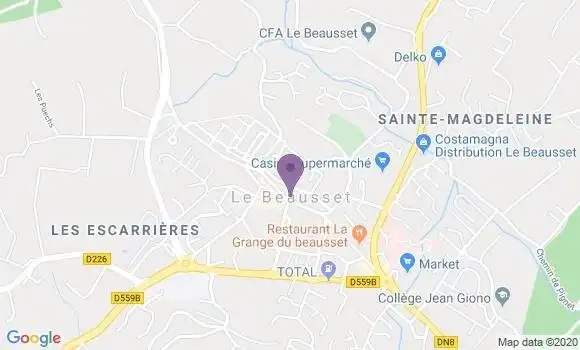 Localisation Crédit Agricole Agence de Le Beausset