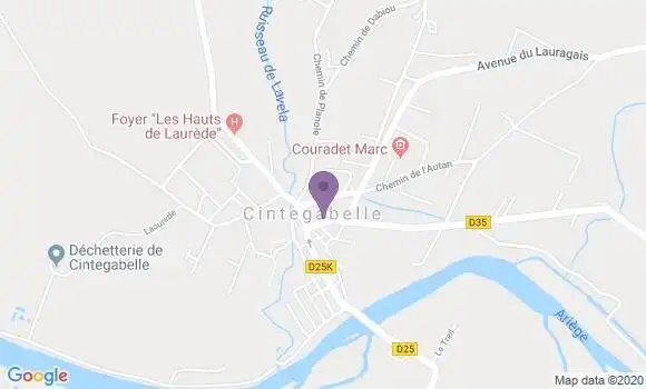 Localisation Crédit Agricole Agence de Cintegabelle