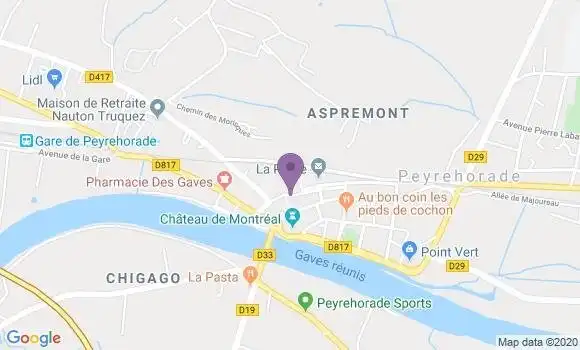 Localisation Crédit Agricole Agence de Peyrehorade
