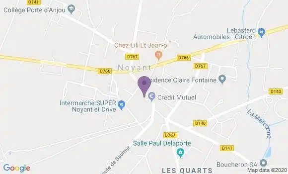 Localisation Crédit Agricole Agence de Noyant