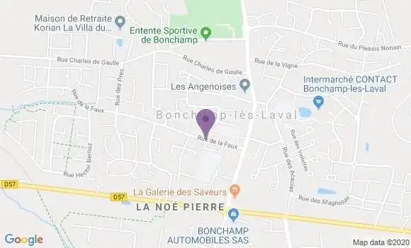 Localisation Crédit Agricole Agence de Bonchamp les Laval