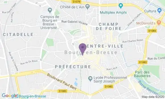Localisation Crédit Agricole Agence de Bourg en Bresse Banque Privée