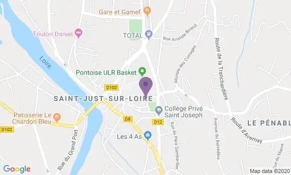 Localisation Crédit Agricole Agence de Saint Just la Pendue