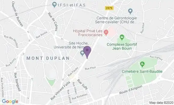 Localisation Crédit Agricole Agence de Nîmes Sully