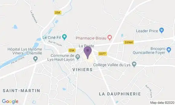 Localisation Crédit Agricole Agence de Vihiers